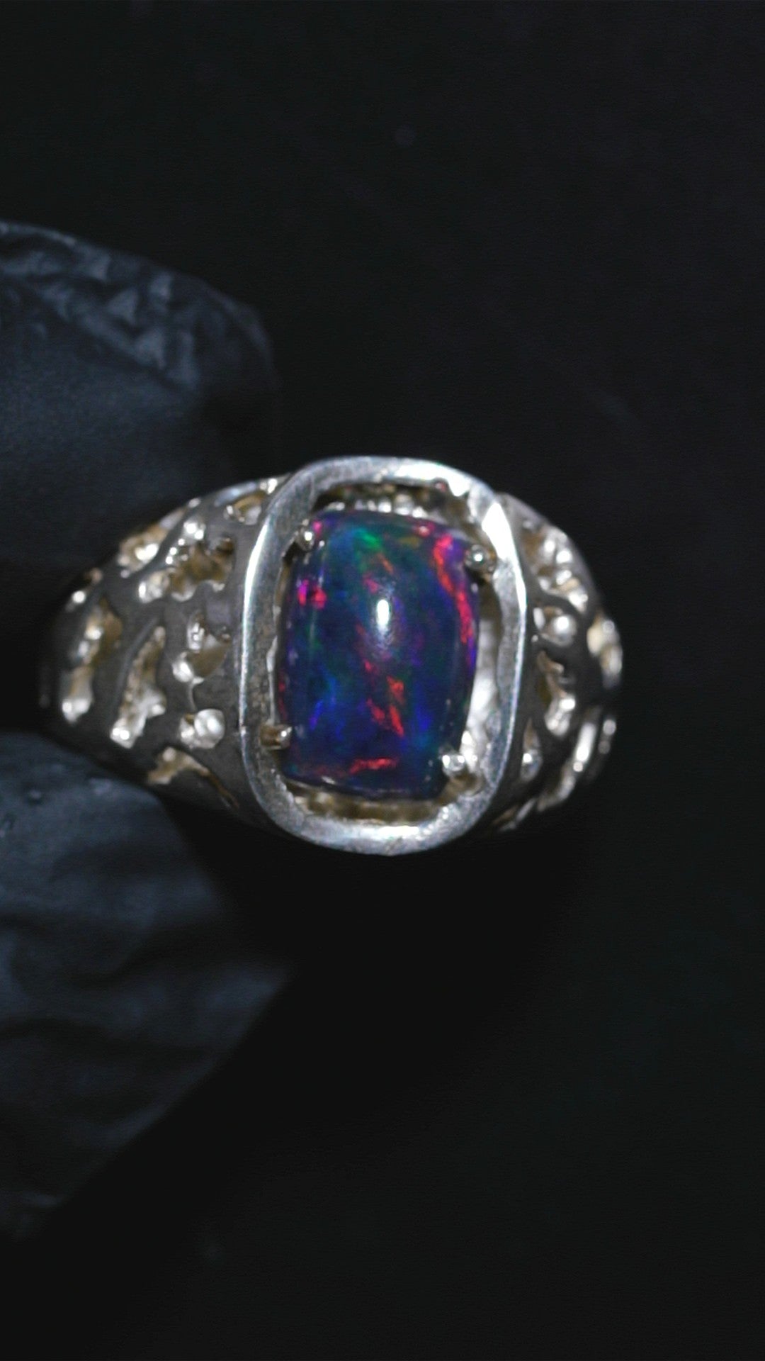 Ethiopian Opal Ring -- Sterling Silver