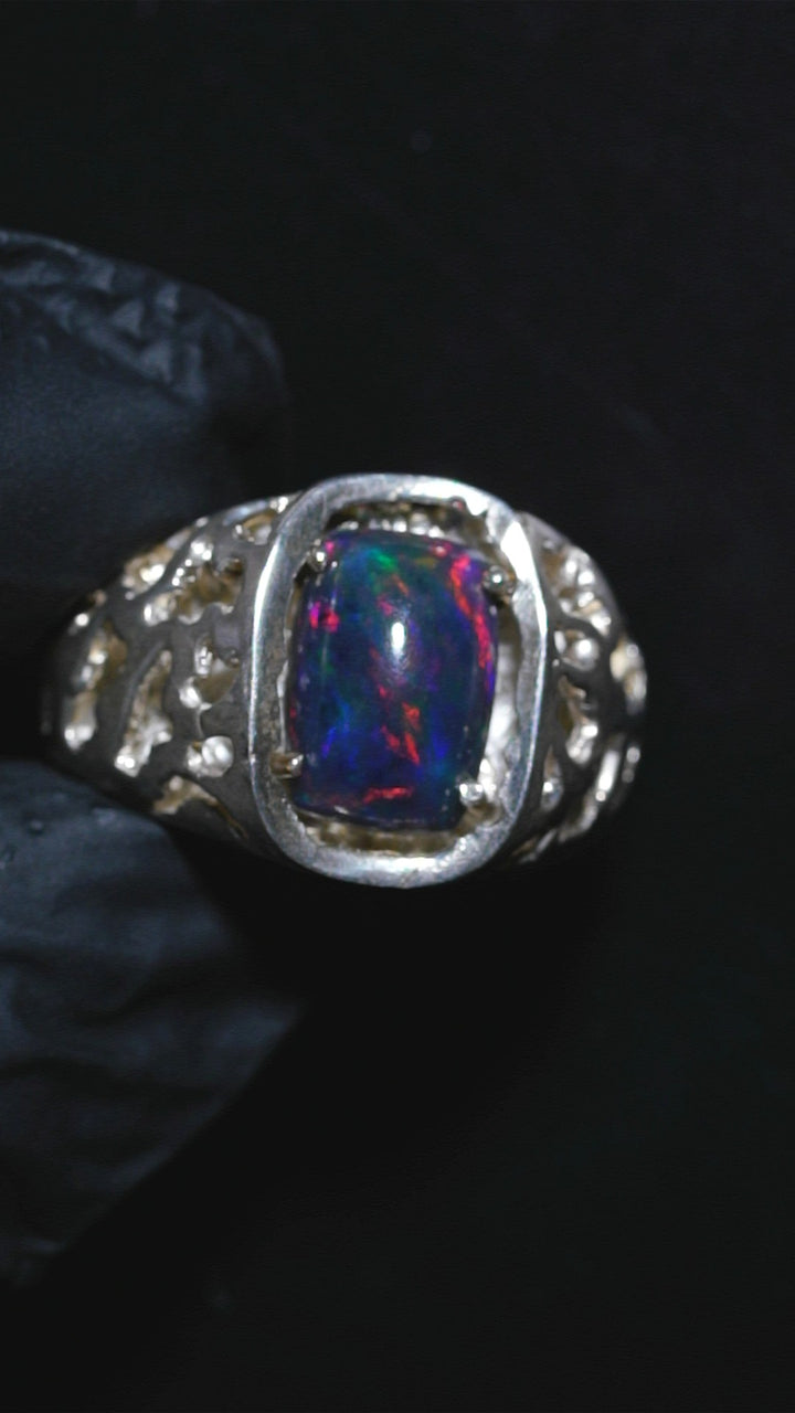 Ethiopian Opal Ring -- Sterling Silver