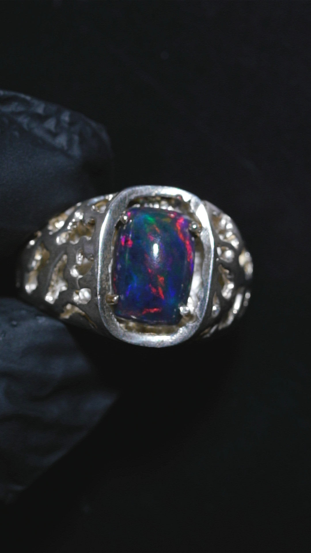 Ethiopian Opal Ring -- Sterling Silver