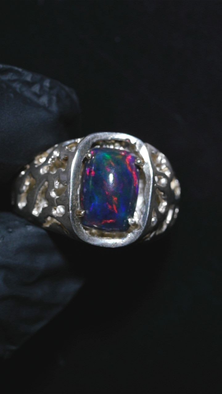 Ethiopian Opal Ring -- Sterling Silver