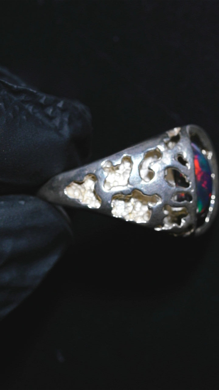 Ethiopian Opal Ring -- Sterling Silver