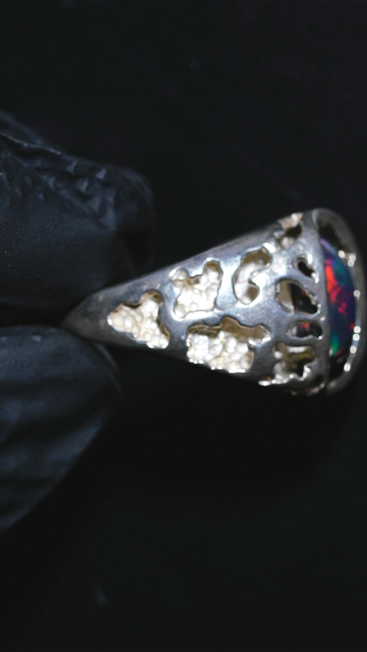 Ethiopian Opal Ring -- Sterling Silver