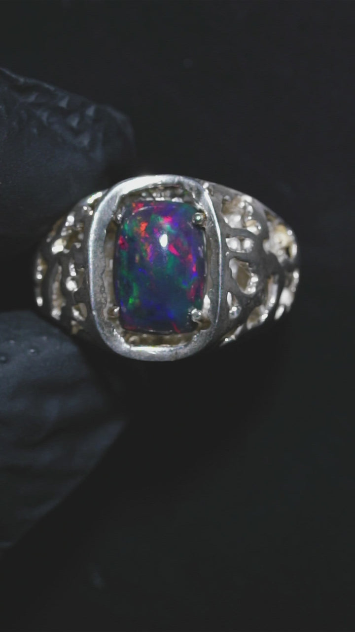 Ethiopian Opal Ring -- Sterling Silver
